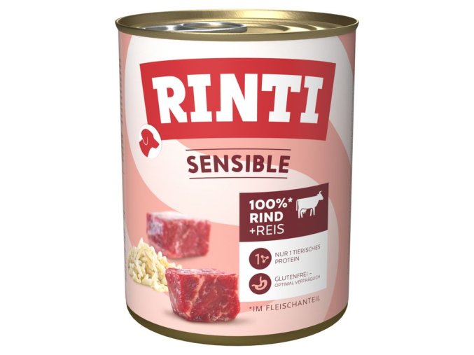 Rinti Dog Sensible konzerva hovězí+rýže 800 g