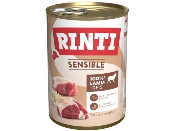 Rinti Dog Sensible konzerva jehně+rýže 400 g