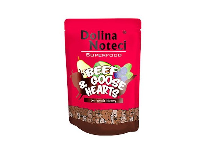 DOLINA NOTECI SUPERFOODS hovězí a husí srdíčka kapsička pro psy 300 g