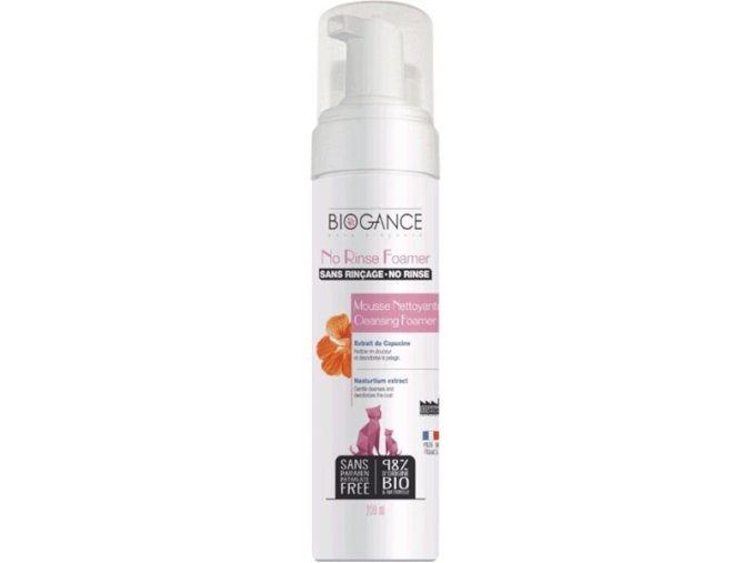 Biogance No rinse foamer cat (bezoplachový šampon) pro kočky 200 ml