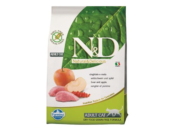 N&D PRIME Cat GF Wild Boar & Apple Adult 300 g