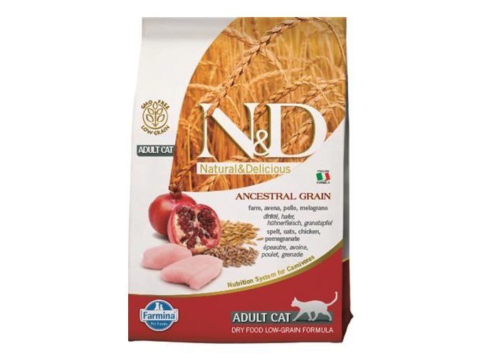 N&D ANCESTRAL GRAIN Cat LG Chicken & Pomegranate Adult 300 g