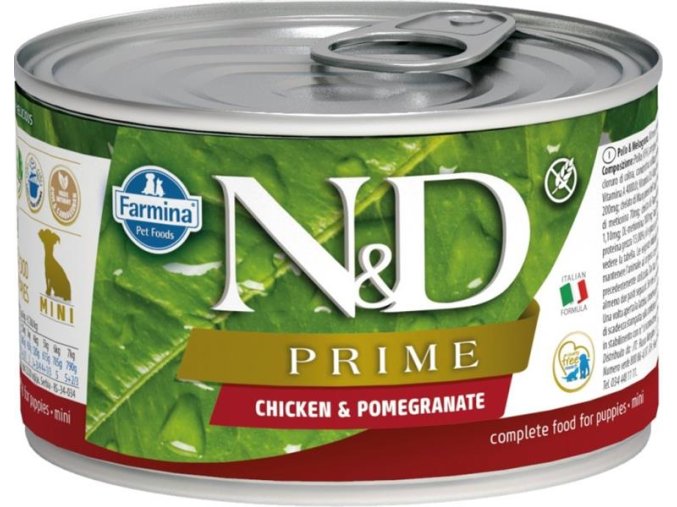 N&D PRIME Dog konzerva Chicken & Pomegranate Puppy Mini 140 g