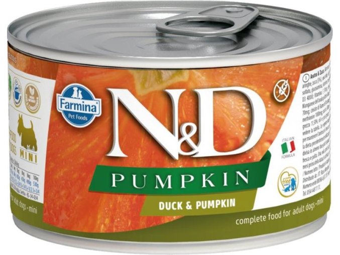 N&D PUMPKIN Dog konzerva Duck & Pumpkin Mini 140 g