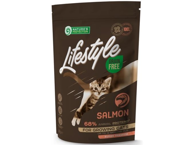 Nature's Protection Cat Dry LifeStyle GF Kitten Salmon 400 g