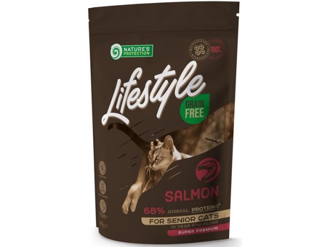 Nature's Protection Cat Dry LifeStyle GF Senior Salmon 400 g