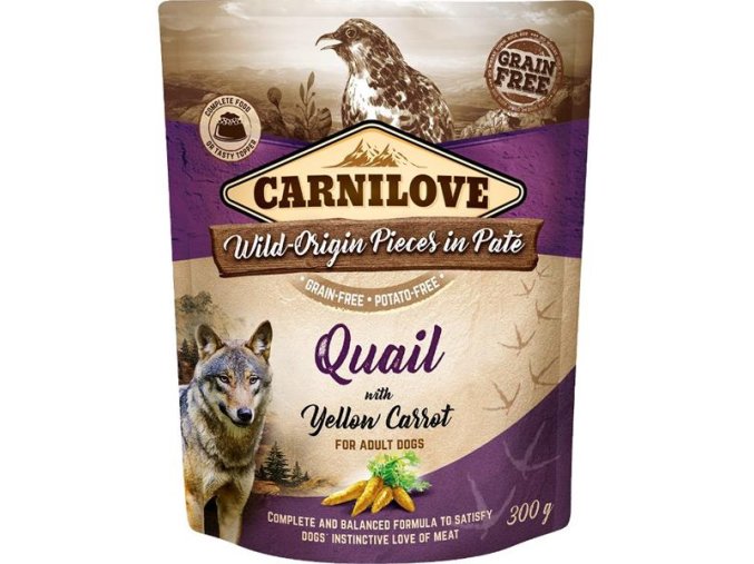 Carnilove Dog kapsička Paté Quail with Yellow Carrot 300 g