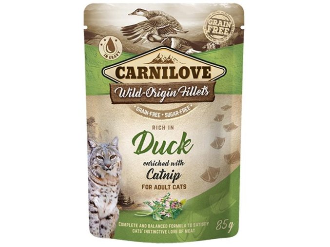 Carnilove Cat kapsička Rich in Duck Enriched with Catnip 85 g