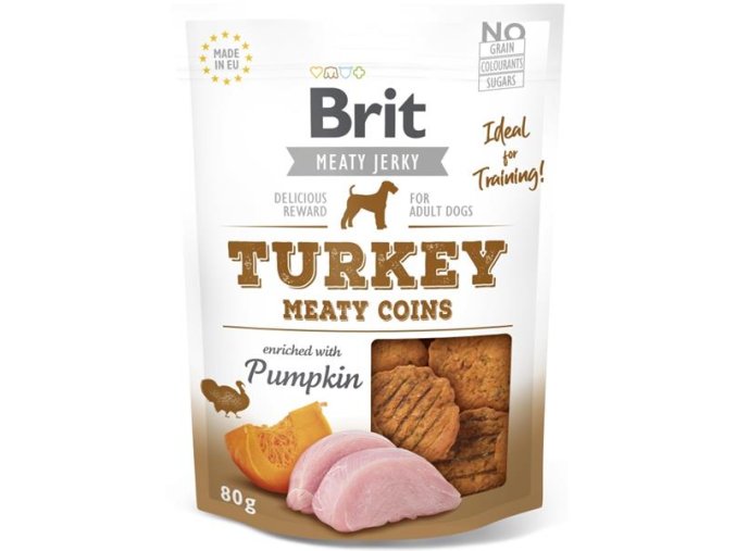 Brit Dog Jerky Turkey Meaty Coins 80 g