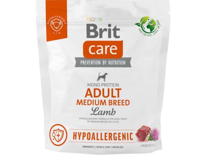 Brit Care Dog Hypoallergenic Adult Medium Breed Lamb 1 kg
