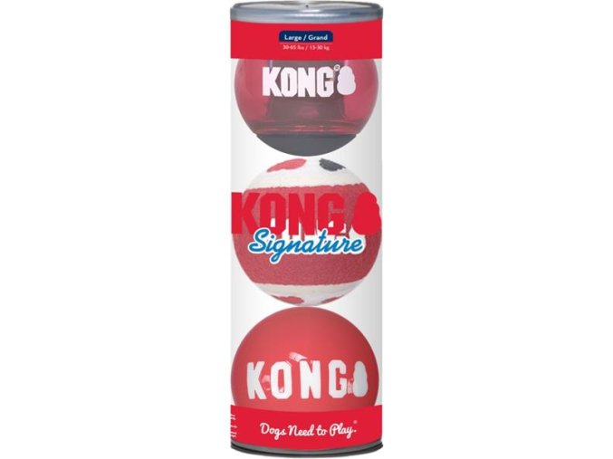 Hračka guma KONG Signature Balls (vel. L) 3 ks mix