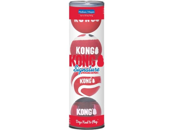 Hračka guma KONG Signature Balls (vel. M) 4 ks mix