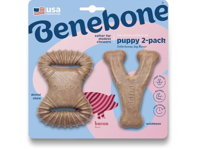 Benebone Puppy Dental Chew Wishbone slanina vel. XS (2ks)