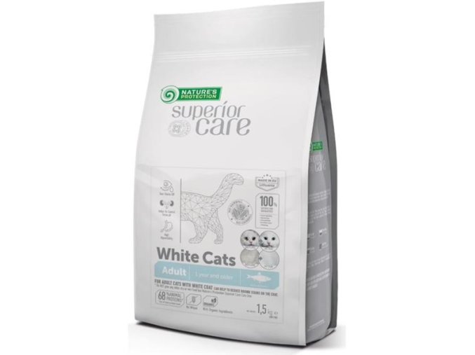 Nature's Protection Cat Dry Superior Care White Adult GF Herring 1,5 kg