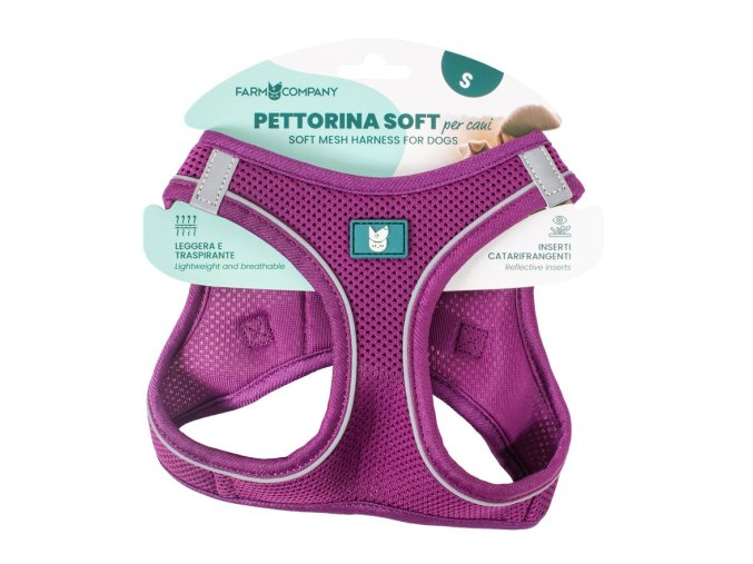 Farm company soft mesh postroj pro psy fialový L 48-54cm