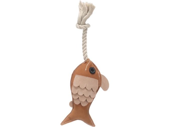 Hračka kůže+provaz Swa ryba 36 cm Flamingo