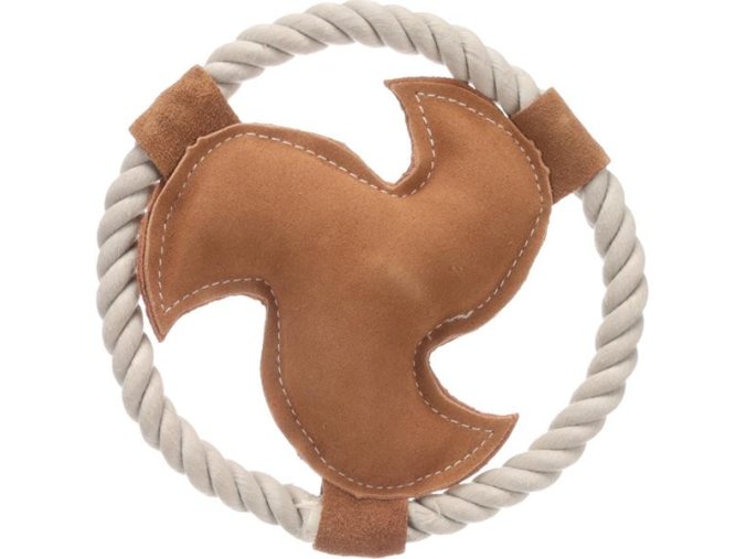 Hračka kůže+provaz swa frisbee 17 cm Flamingo