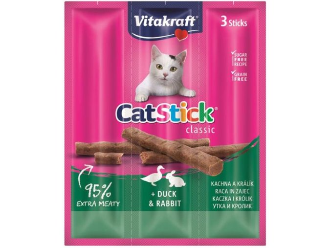Vitakraft Stick mini cat kachna + králík 3 ks
