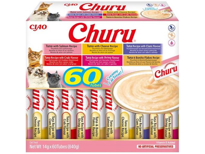Inaba Churu cat snack tuňák mix multipack 60x14 g