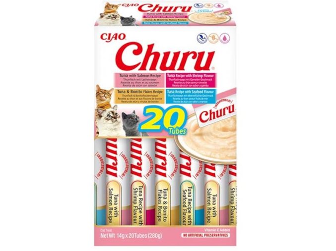 Inaba Churu cat snack mořské plody multipack 20x14 g