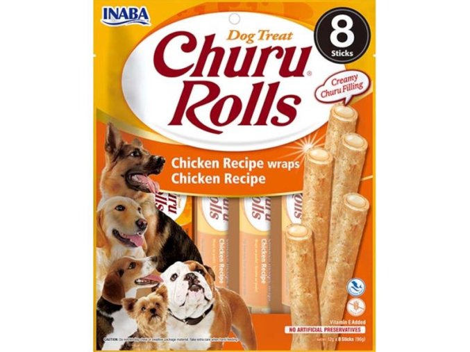 Inaba Churu Rolls dog snack kuře 8x12 g