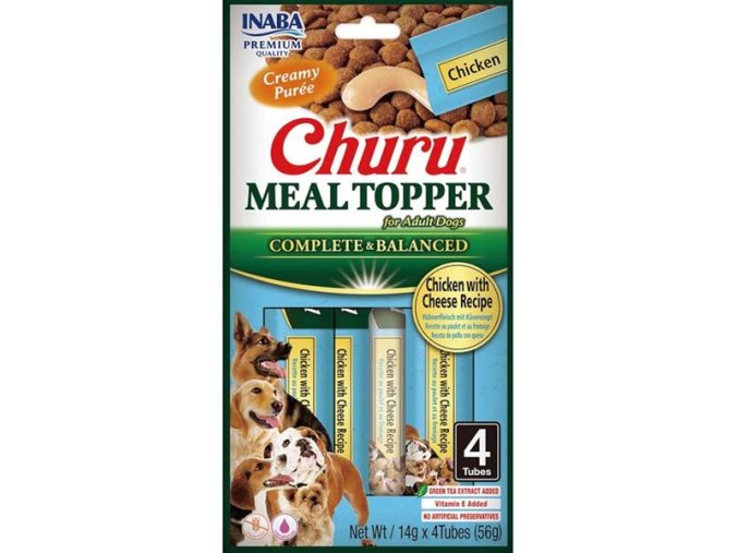 Inaba Churu Dog meal topper kuře a sýr 4x14 g
