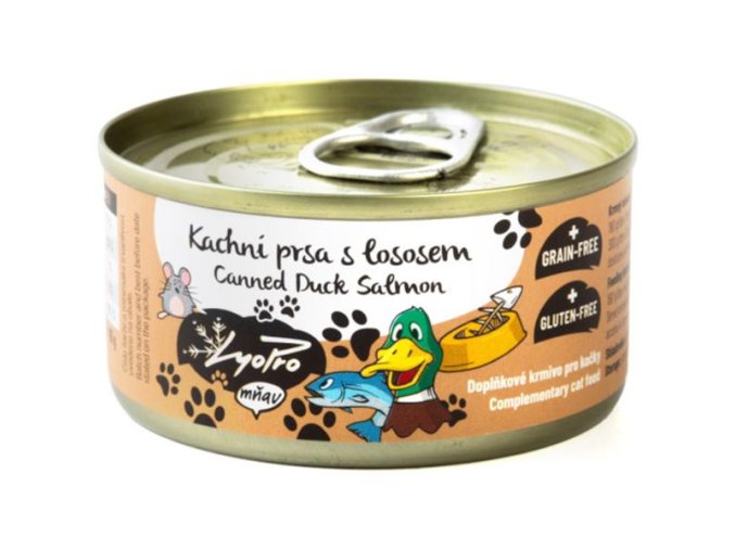 LyoPro mňau Kachní prsa s lososem 85 g