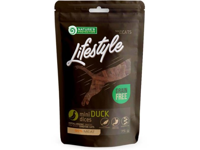 Nature's Protection Cat snack Lifestyle mini kachní plátky 75 g