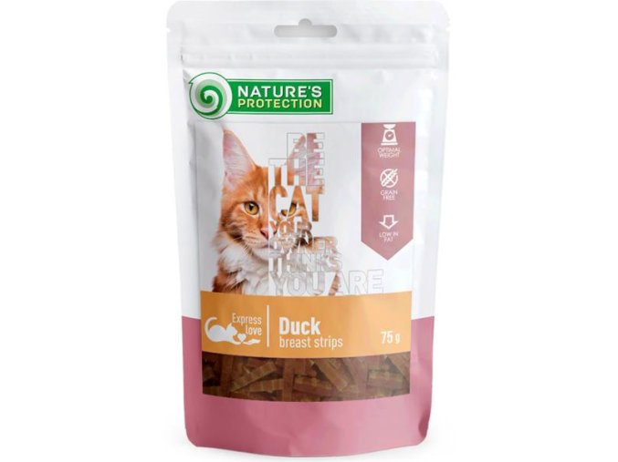Nature's Protection Cat Snack kachní proužky 75 g