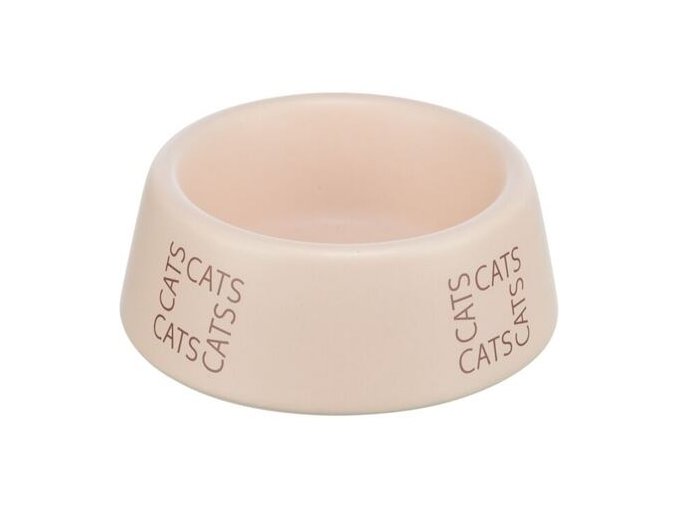 Keramická miska pro kočky s nápisem CATS, 0,15 l/ø 12 cm, růžová