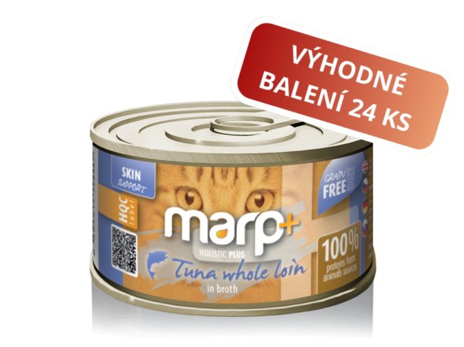 Marp Holistic Plus konzerva pro kočky – Tuňákové filety ve vývaru 24x70g