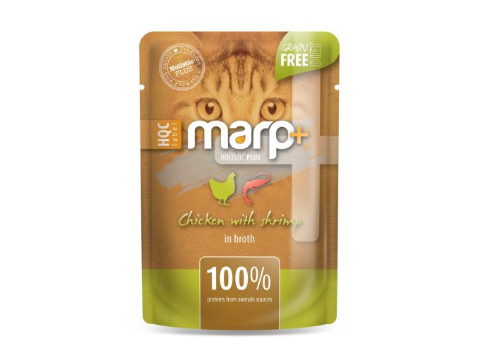 Marp Holistic Plus kapsička pro kočky - Kuře s krevetami ve vývaru 55g