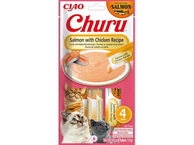 Inaba Churu cat snack losos & kuře 4x14 g