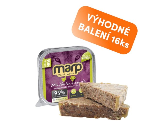Marp Mix vanička pro psy kuře+zelenina 16x100g