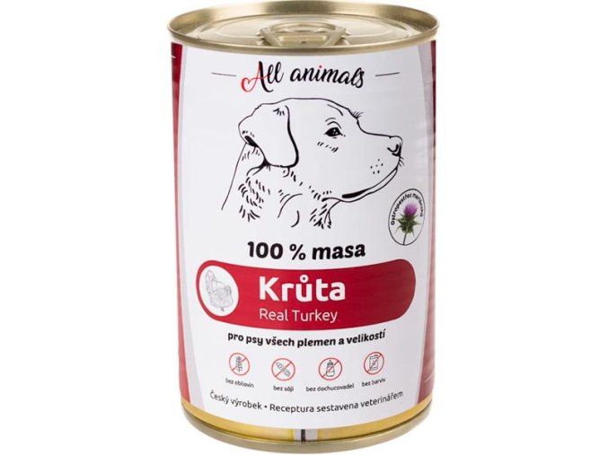 ALL ANIMALS konzerva pro psy krůta mletá 400 g