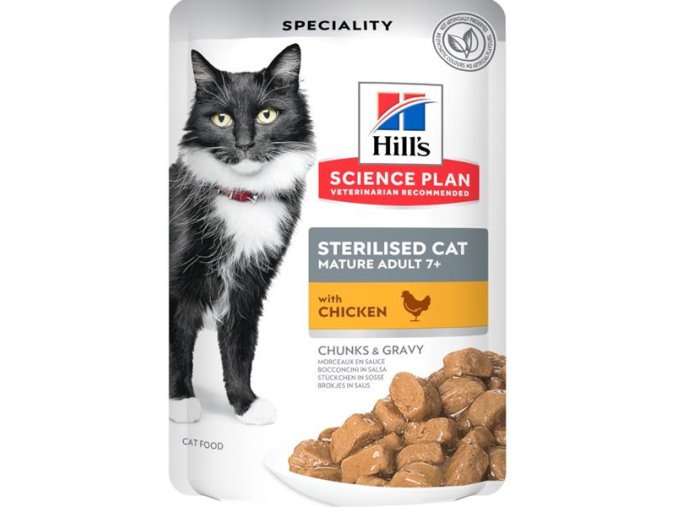 Hill's Science Plan Feline Mature Adult Sterilised Chicken kapsička 12 x 85 g