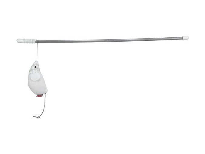 Hrací prut s myškou, 46 cm, catnip, plast/polyester