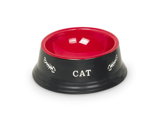 Nobby Cat keramická miska 14 x 4,8 cm černá