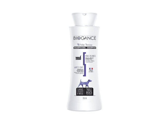 Biogance šampón pro psy a kočky s bílou a světlou srstí White Snow 250 ml
