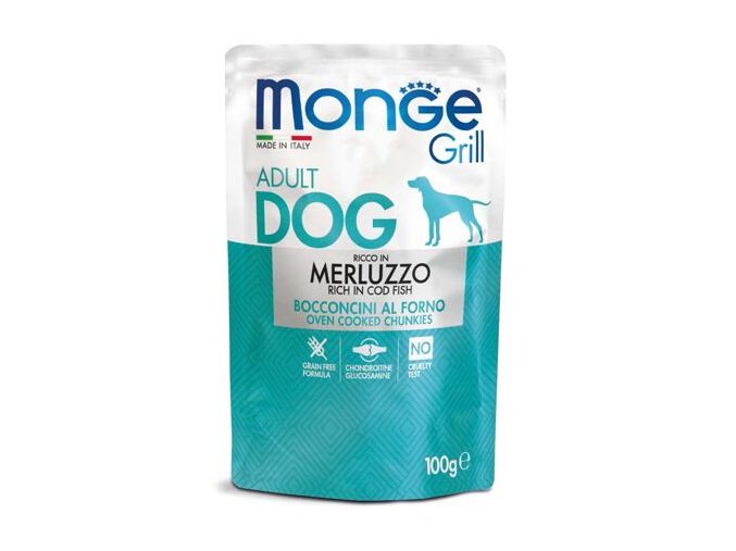 MONGE GRILL kapsička s treskou pro psy 100 g