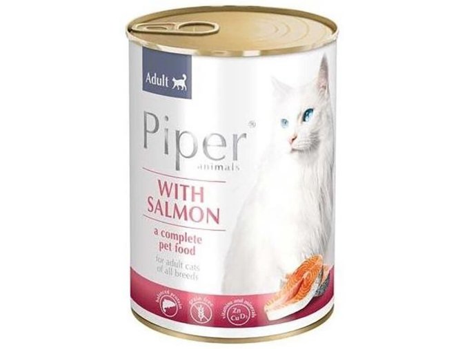 PIPER CAT konzerva pro kočky, s lososem 400g