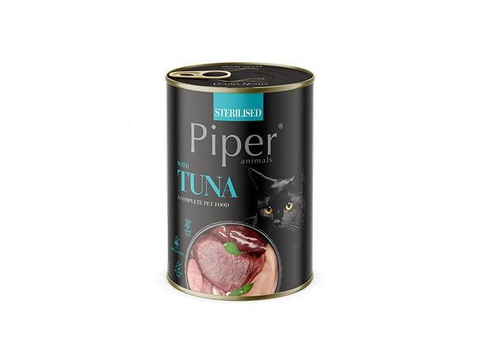 PIPER CAT konzerva pro sterilizované kočky, s tuňákem, 400g