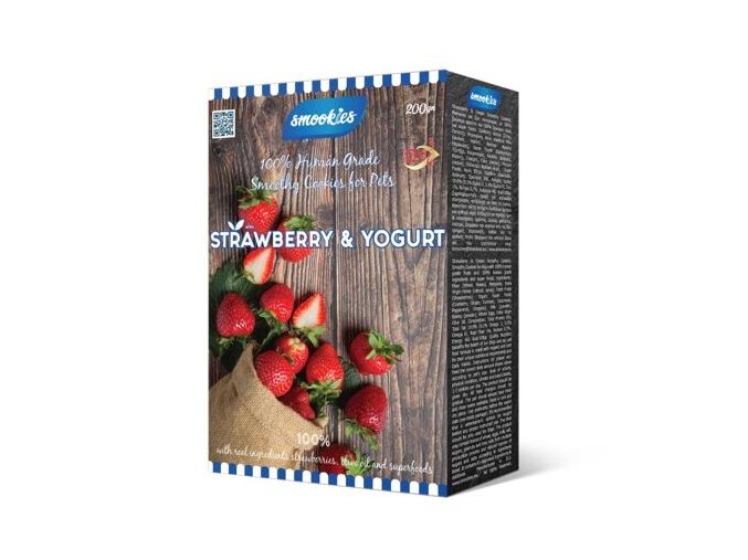 SMOOKIES Premium STRAWBERRY - jahodové sušenky 100% human grade, 200g