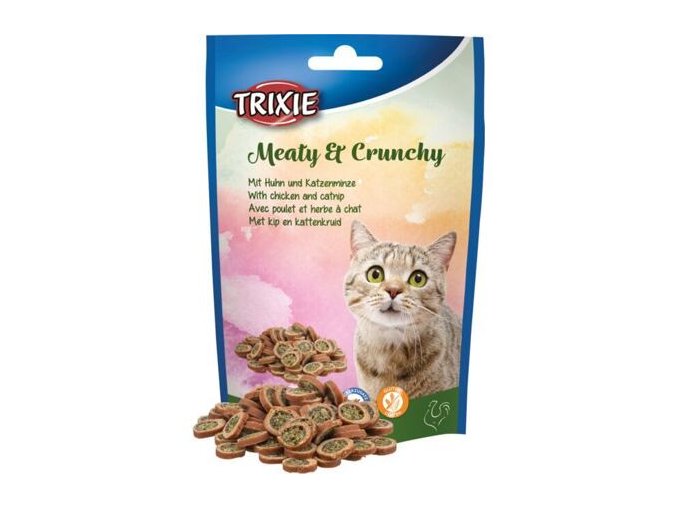 Meaty & Crunchy - kuře s catnipem, křupavé masové pamlsky, 50 g
