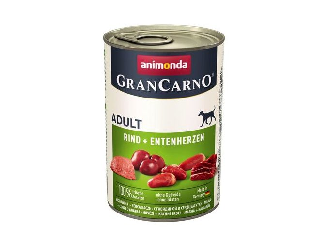 GRANCARNO Adult - hovězí, kachní srdce 400g