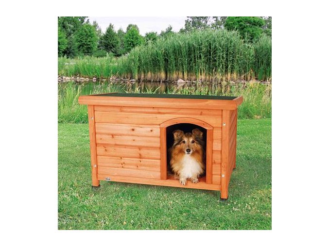 Bouda pro psa, dřevěná, rovná střecha S-M (85x58x60 cm) TRIXIE