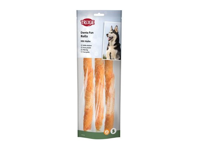 DENTAfun-tyčinka svázaná kuřecím masem 3ks, 28 cm (250 g)