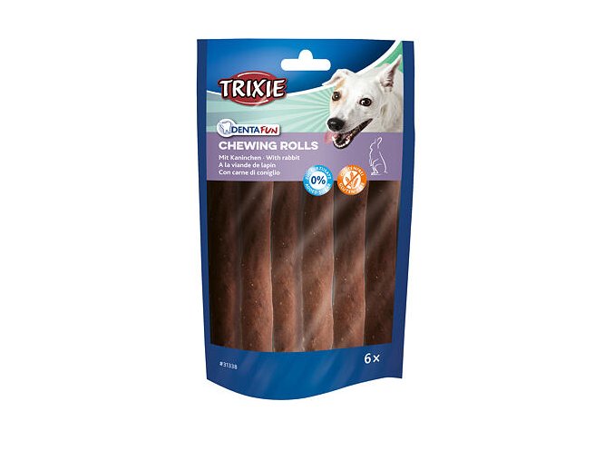 DentaFun žvýkací rolky s králíkem 6ks, 12 cm (70 g)
