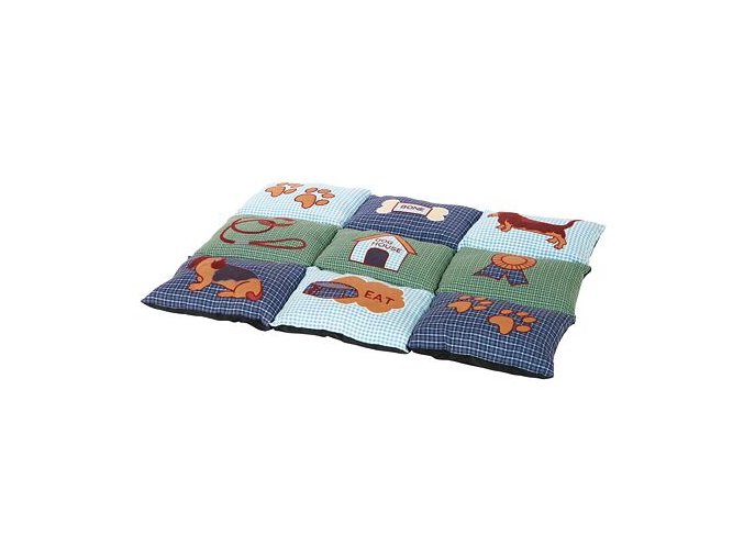 Barevná měkká podložka PATCHWORK 80 x 55 cm, protiskluzová, - modro/zelená