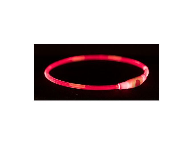 Flash light ring USB, blikací obojek, červená (RP 2,10 Kč) (Velikost svítícího kroužku L-XL: 65 cm/ ø 8 mm)